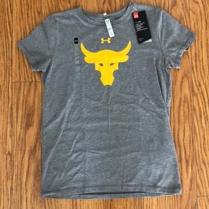 💪🏻 NWT UNDER ARMOUR PROJECT ROCK women’s shirt S